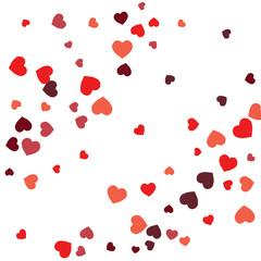 Festive Background with Colorful hearts. Delicate Pattern for Postcard, Print, Banner or Poster. Pretty hearts For Party Decoration, Wedding, Birthday or Anniversary Invitation. Vector