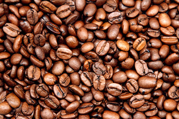 Roasted coffee beans detail