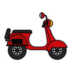 Obraz premium red scooter traditional transport recreational vector illustration