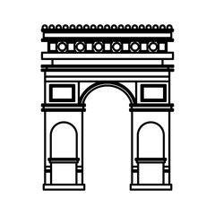 Fototapeta premium arch of triumph france paris monument vector illustration outline