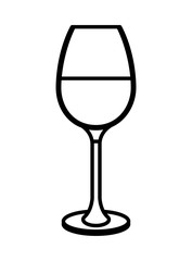 red wine glass cup beverage image vector illustration outline