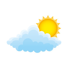 cloud with sun climate isolated icon illustration design