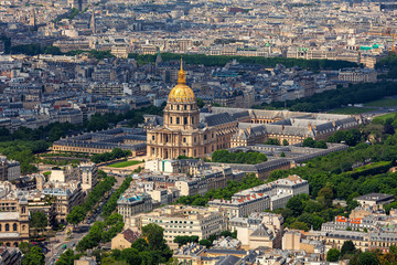 Fototapeta na wymiar Les Invalides as seen from above.
