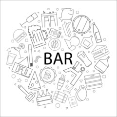 Vector bar pattern with word. Bar background