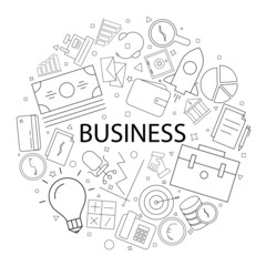 Fototapeta premium Vector business pattern with word. Business background