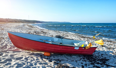 Fishing boat on the Bornholm beach