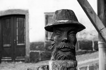 Wood Carving Man With Beard And Moustache, Trentino Alto Adige
