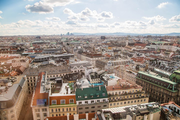 Naklejka premium Panorama, Altstadt und Sehenswürdigkeiten von Wien, Österreich