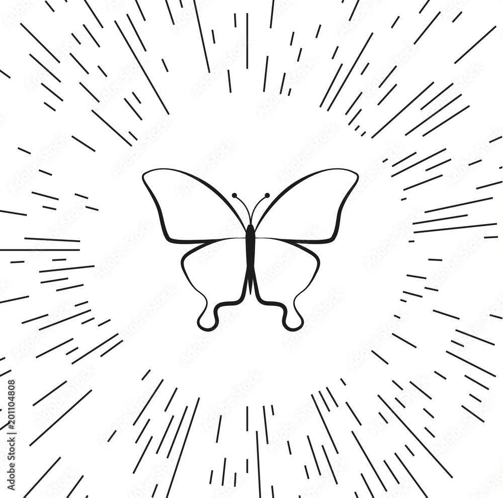 Canvas Prints Vector icon butterfly