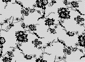 seamless floral lace pattern, vector illustration