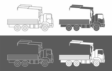 Commercial truck crane icon