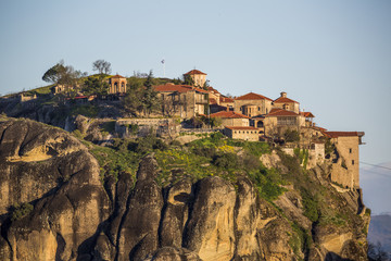 Fototapeta na wymiar Close-up view of the Great Meteoron Monastery, the biggest and oldest in Meteora