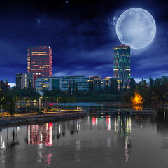 Bucharest under the moonlight