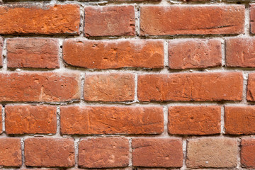 Obraz premium Texture of old brick building masonry using lime for background.