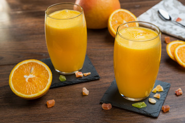 Fresh orange-mango smoothie
