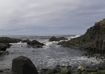 The Giant's Causeway Coastline in Northern Ireland, Atlantic Ocean Coast