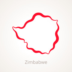 Obraz premium Zimbabwe - Outline Map