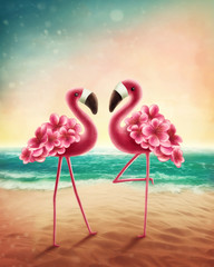 Two flamingos © Elena Schweitzer
