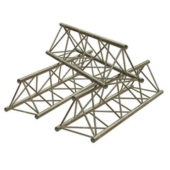 Metal truss girder element. 3d render isolated on white