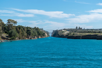 Naklejka premium The entrance to the Corinth Canal from Ionian Sea