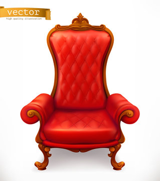 Royal chair. 3d vector icon