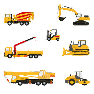 Set of transportation and construction machinery
