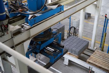 Large warehouse hangar of factory interior. Industry manufacturing concept