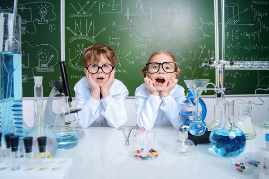puzzled children scientists