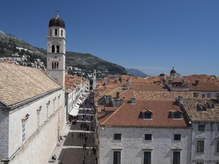 Fototapeta na wymiar Stradun et Vieille Ville de Dubrovnik, Dalmatie, Croatie