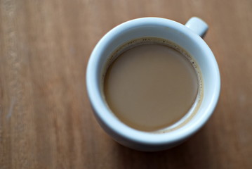 A cup of coffee. Instant coffee. Macro.