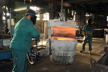 Varese, Italy, novembre 18, 2015 - steel industry production, foundry