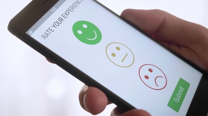 Giving a positive feedback on customer satisfaction app using smartphone