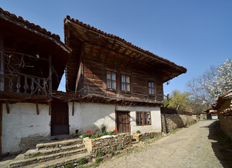 Street with house in Zheravna Bulgaria