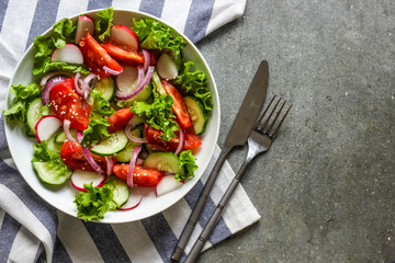 Salad with fresh spring vegetables