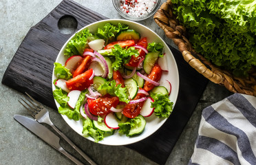 Salad with fresh spring vegetables