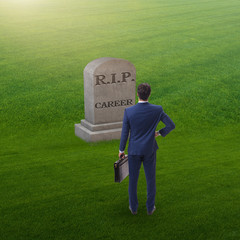Businessman employee mourning his unsuccessul career