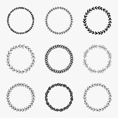 Set of hand drawn vector wreaths. Design elements for cards, quotes, invitations and posters