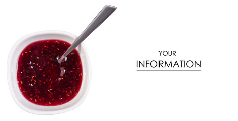 Bowl spoon of raspberry jam pattern