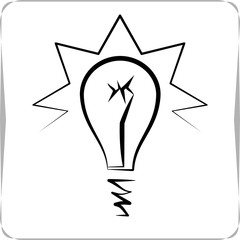 Bulb Icon Calligraphic Design