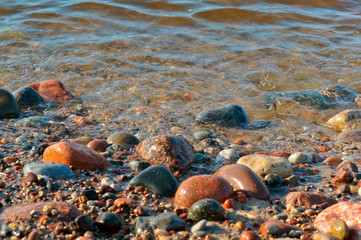 Sea stones. Big and small stones from the sea. Stones of different size and color.