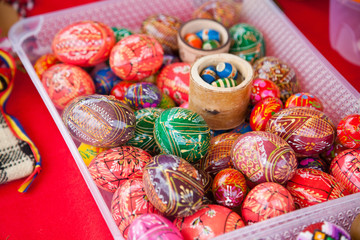 traditional painted easter eggs from Bucovina region, Romania