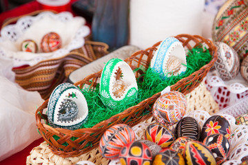 traditional painted easter eggs from Bucovina region, Romania