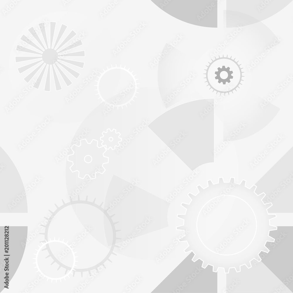 Poster seamless geometric technology background with gears and shape. vector abstract graphic design.