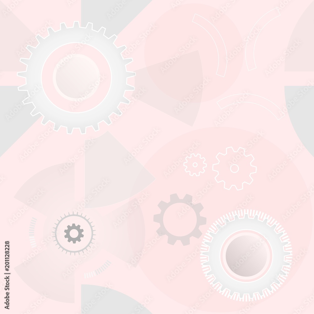 Poster seamless geometric technology background with gears and shape. vector abstract graphic design.