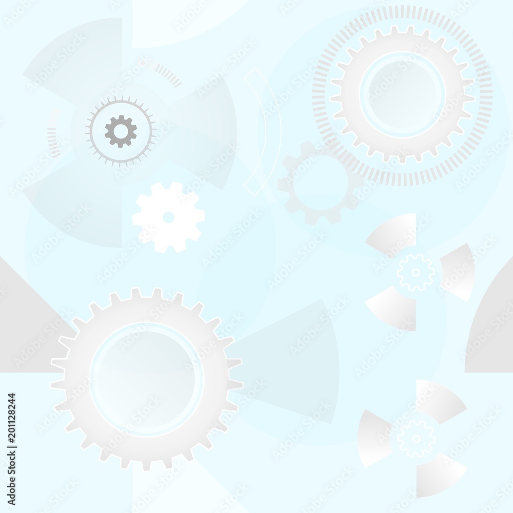 Poster seamless geometric technology background with gears and shape. vector abstract graphic design.
