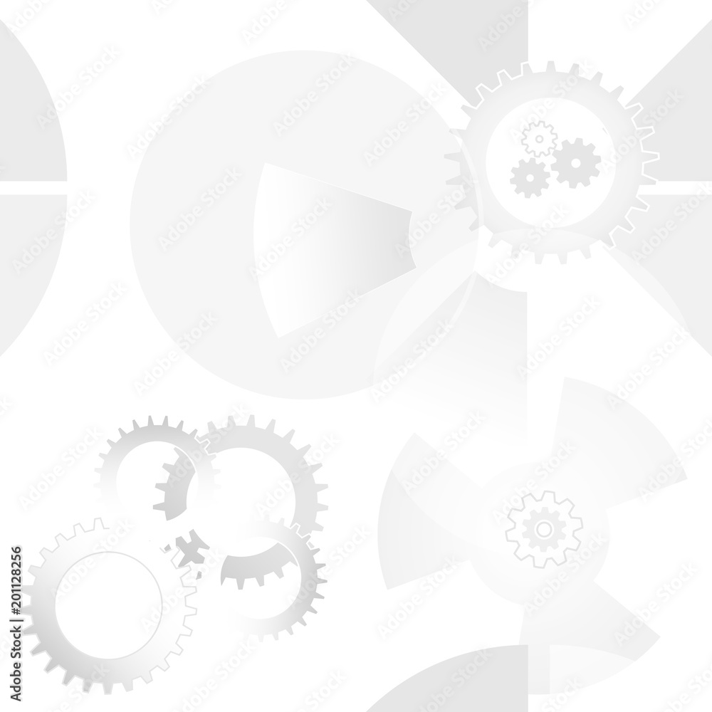Poster seamless geometric technology background with gears and shape. vector abstract graphic design.