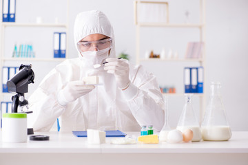 Food scientist testing new stuff in the lab