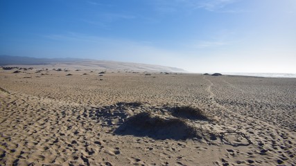 Hiking along the beaches of the California Central Coast, bright sunny day