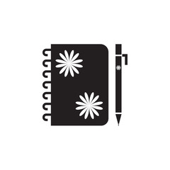 notebook and pen icon. Element of printing house illustration. Premium quality graphic design icon. Signs and symbols collection icon for websites, web design, mobile app