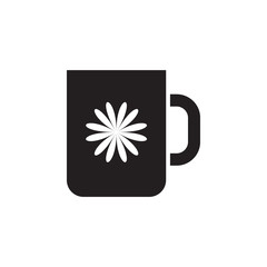 mug with flower icon. Element of printing house illustration. Premium quality graphic design icon. Signs and symbols collection icon for websites, web design, mobile app